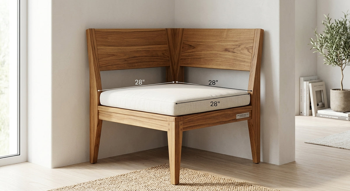 Auro Corner Chair | Solid Teak | Model 078 | 28" × 28"