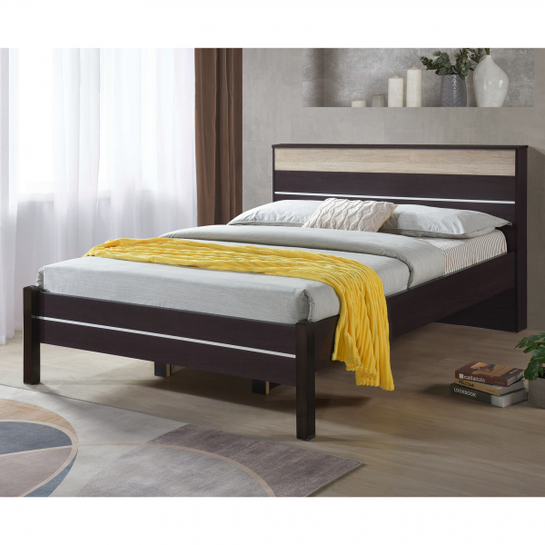 GV MA105BD Bed Frame | 5ft Queen | Wenge & San Remo | 150 × 190cm