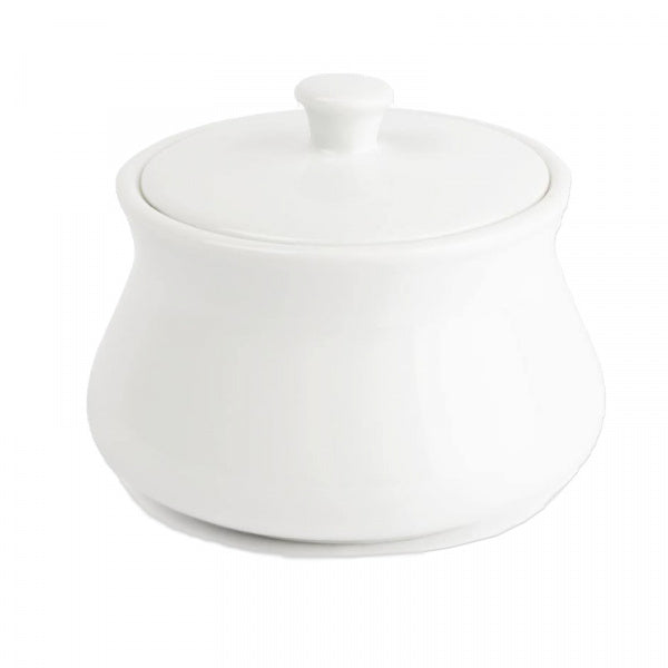 Whiteware Ceramic Sugar Bowl with Lid – 0.25 Ltr