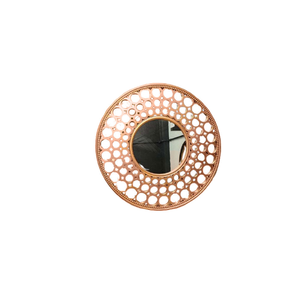 Elegance Wall Mirror – 58x58cm | Rose Gold Openwork Frame | MR-2070