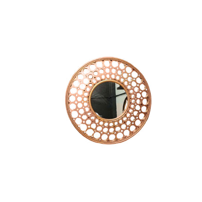 Elegance Wall Mirror – 58x58cm | Rose Gold Openwork Frame | MR-2070