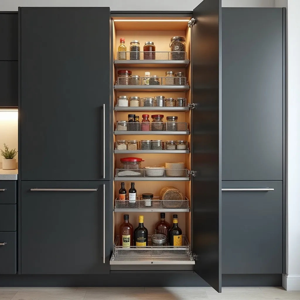 Delux Larder 60 | 12-Basket Pull-Out Organiser | E01C (6 Big + 6 Small)