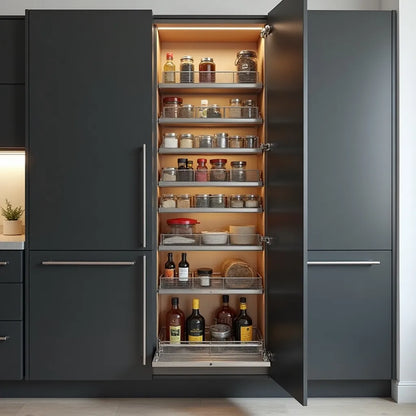 Delux Larder 60 | 12-Basket Pull-Out Organiser | E01C (6 Big + 6 Small)