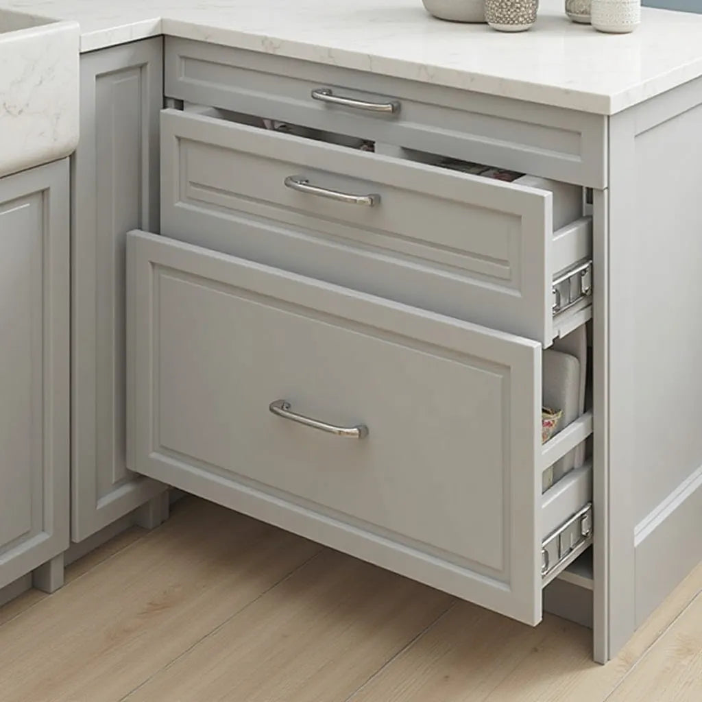 3-Drawer Base Cabinet Unit | Shaker Style | Warm Grey
