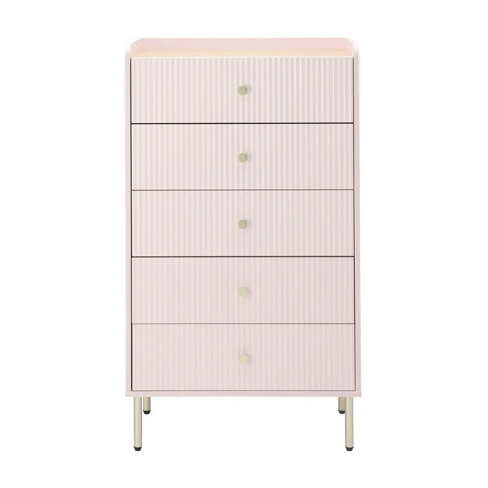 Seoul Chest of 5 Drawers 70cm | Pink