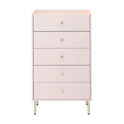 Seoul Chest of 5 Drawers 70cm | Pink