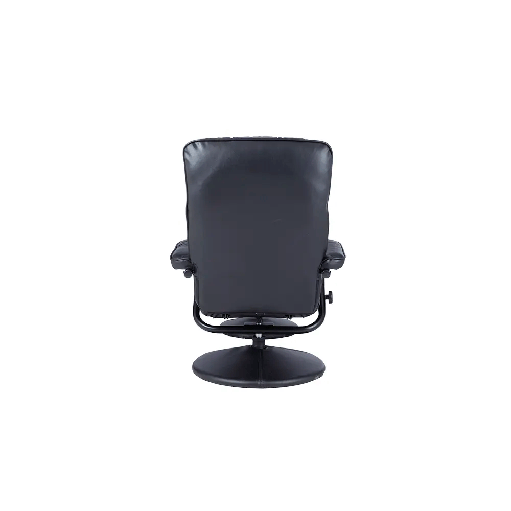 H-THAZAR PVC Relax Chair + Stool – Black