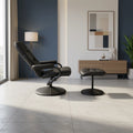 H-THAZAR PVC Relax Chair + Stool – Black