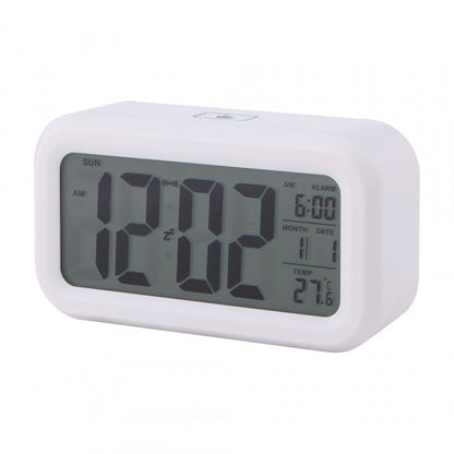 Giltana Digital Alarm Clock | 3" | 13.5x4.8x7.4cm | LCD Display | White | Temperature & Date