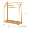 Ashley Towel Rack with Shelf  Natural Bamboo 70 x 31.2 x 90 cm