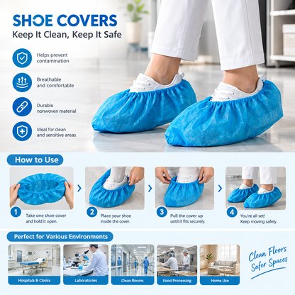 Disposable Shoe Covers | Non-Woven | Blue