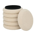 Dolly Fabric Stool - Boucle Round Ottoman