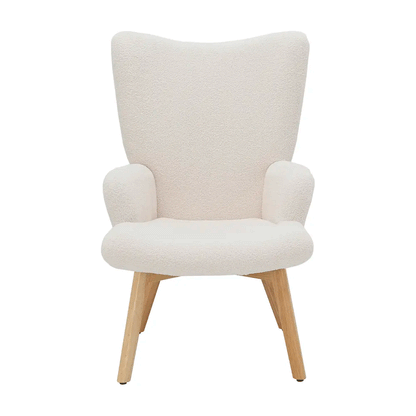 Milana FB Sofa 1/S WT Teddy Fabric, Foam, Rubber Wood