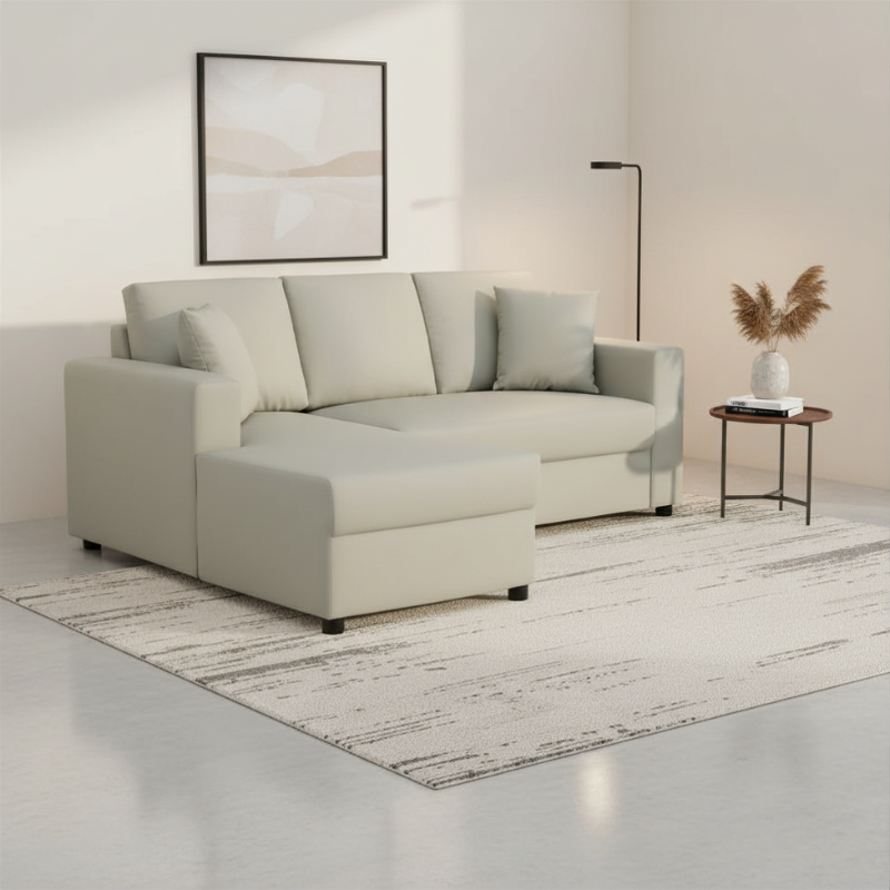 H-JORGE/P PVC L-SHAPE SOFA/R LGY PVC UPHOLSTERY. PLASTIC LEG.