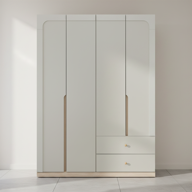 MELBOURNE 4 DR WARDROBE SS/LO15 PB WITH FOIL FINISHED