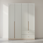 MELBOURNE 4 DR WARDROBE SS/LO15 PB WITH FOIL FINISHED