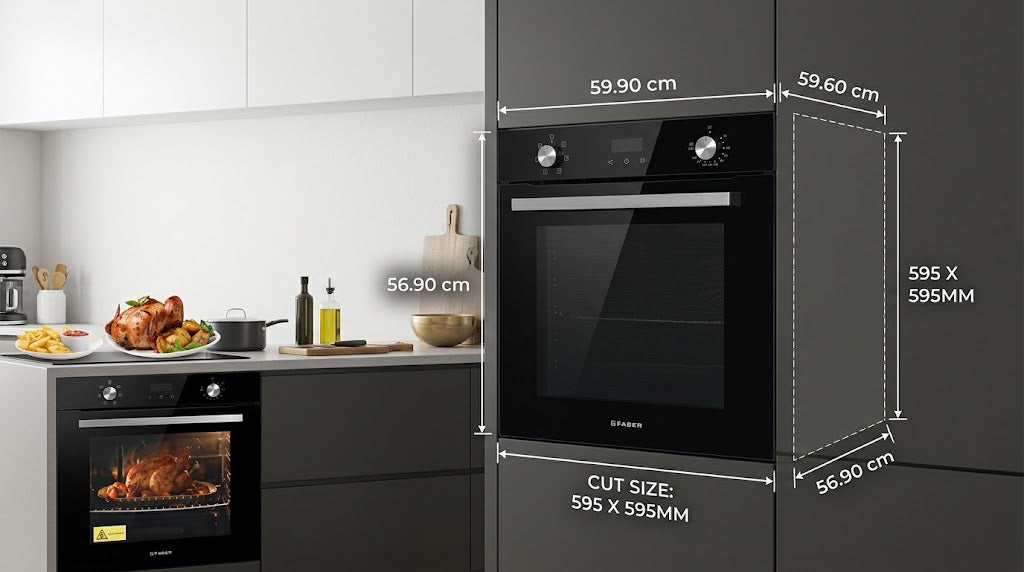 Faber Built-In Electric Oven | 595×595mm | Black | Multi-Function