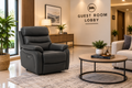 COW LEATHER/PVC, 4 ELECTRIC RECLINERS 1E #180 GREY