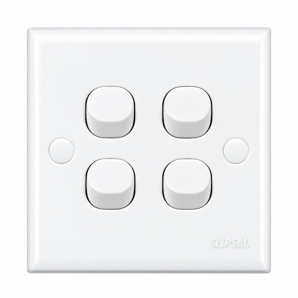 Clipsal 4-Gang 1-Way Switch