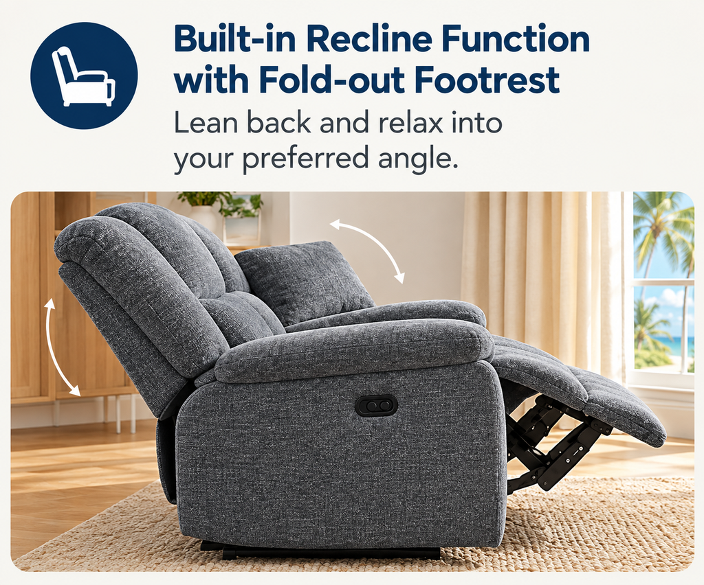 Full Fabric 3-Seater Electric Recliner Sofa