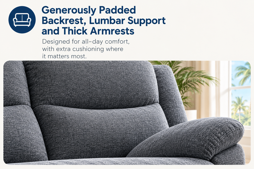 Full Fabric 3-Seater Electric Recliner Sofa