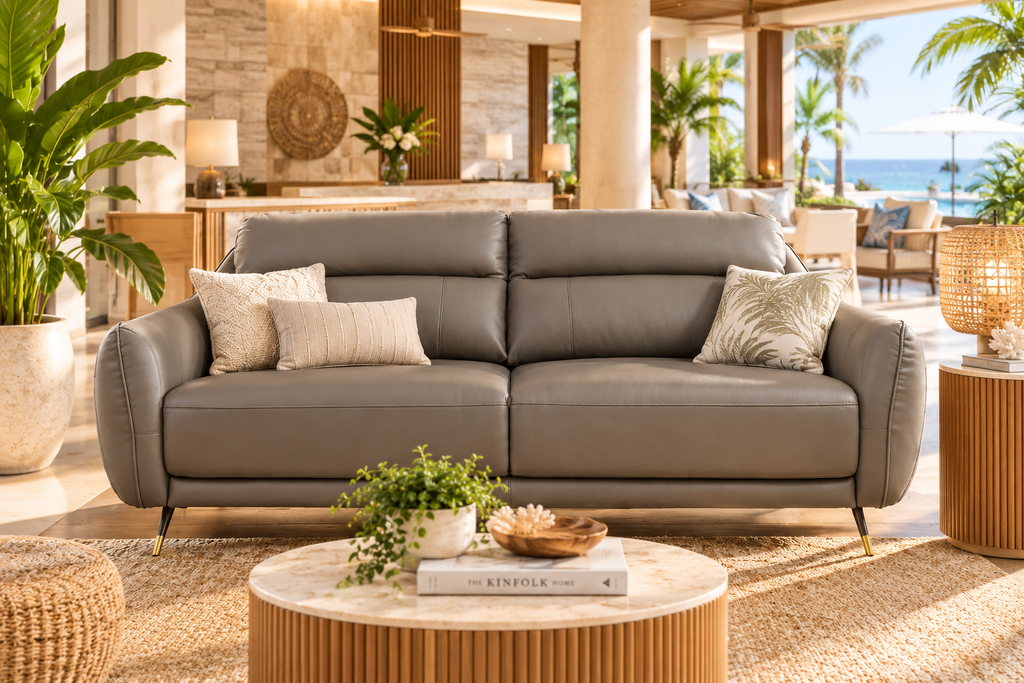 Modern Fixed Sofa - Premium Cow Leather