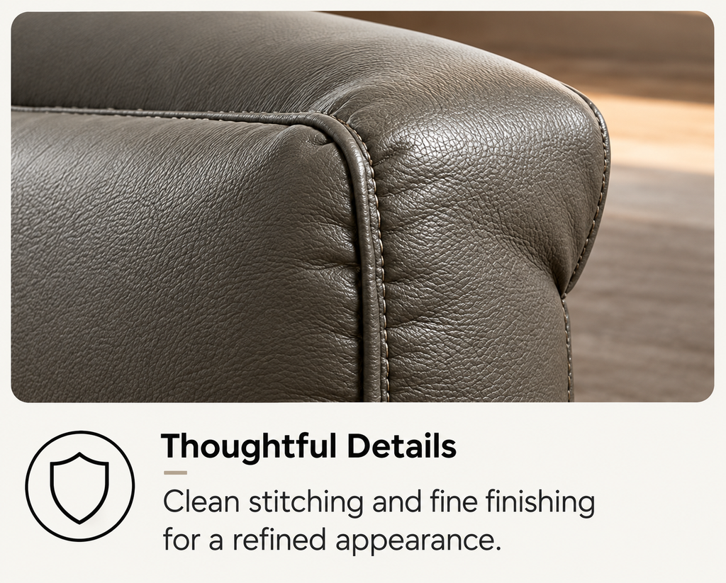 Modern Fixed Sofa - Premium Cow Leather