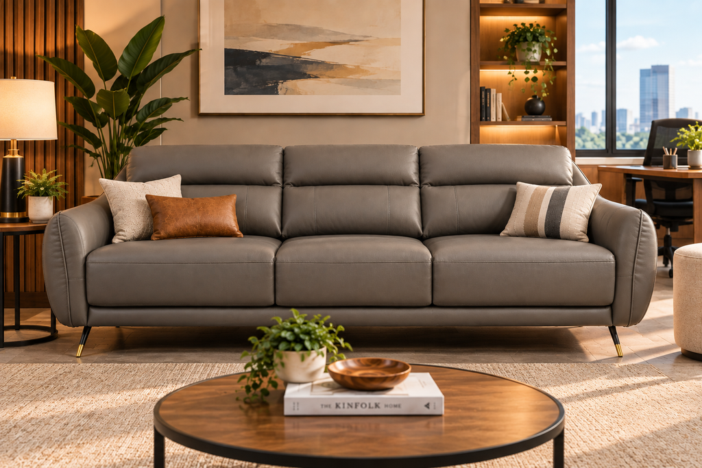 Modern Fixed Sofa - Premium Cow Leather