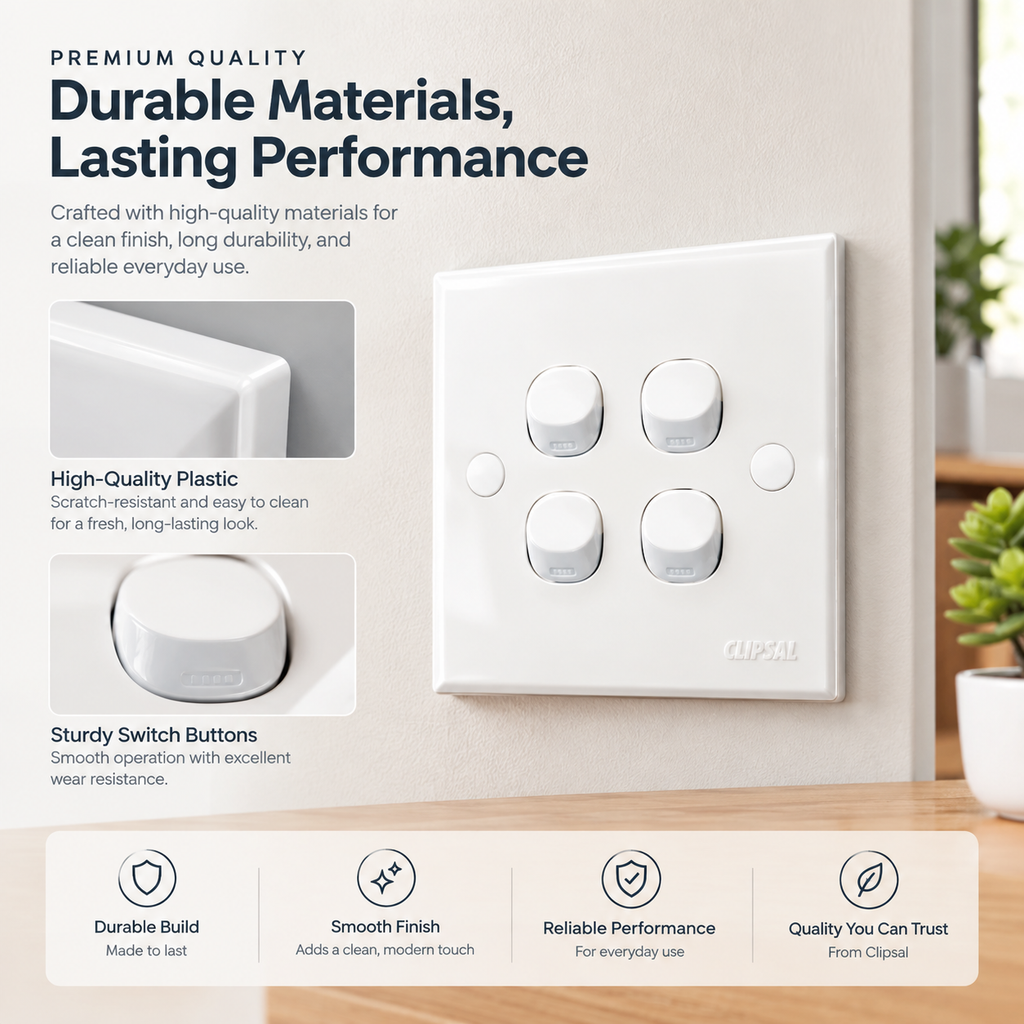 Clipsal 4-Gang 1-Way Switch