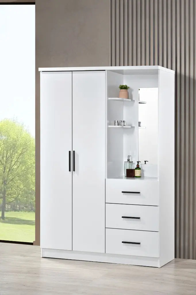 Wardrobe 2-Door 3-Drawer with Open Dresser Unit | GV AD2D3WD