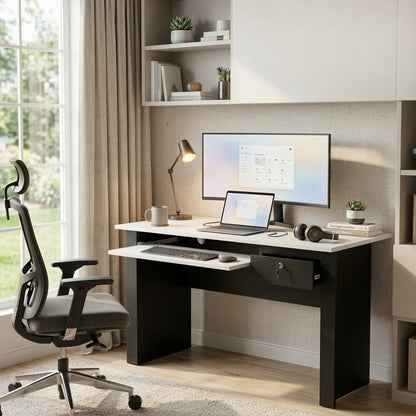 H-LARA PLUS COMPUTER TABLE 120CM. BK/WT