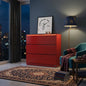 DR6014 3-Drawer Chest – Bold Red | Handleless Design