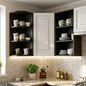 Kitchen Corner Upper Cabinet – One Door | Dark Oak & White