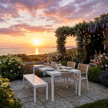 Dining Table 125x75cm – White | Indoor & Outdoor