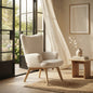 Milana FB Sofa 1/S WT Teddy Fabric, Foam, Rubber Wood