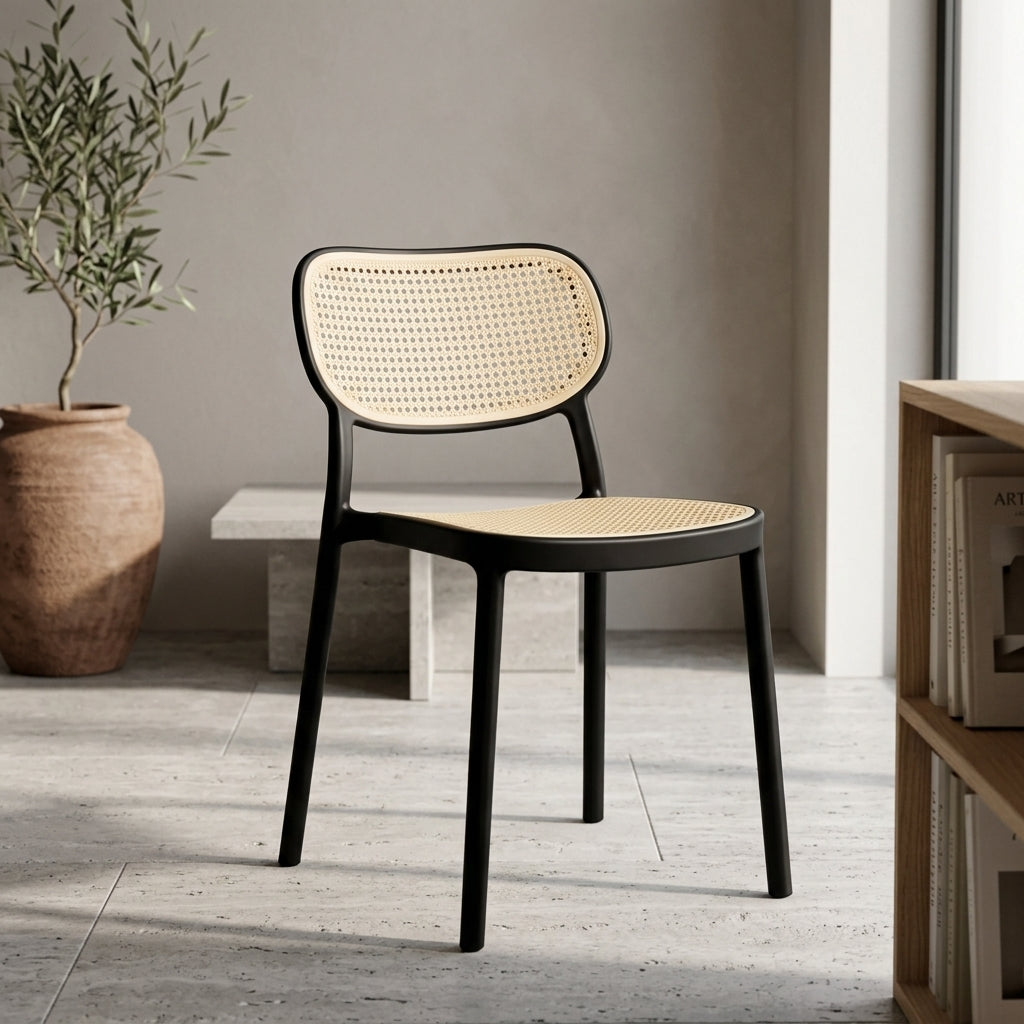 BALI PLASTIC DINING CHAIR BK
