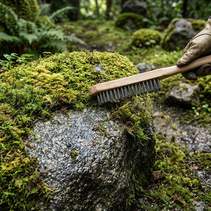 Steel Wire Brush – 6 Row Raw Wood Handle (28cm)