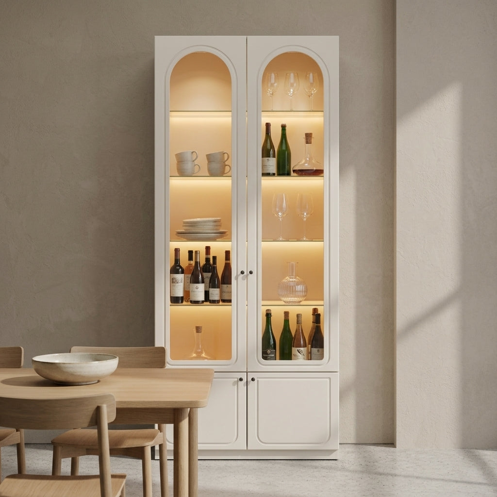 Serene Show Cabinet 100cm – Beige