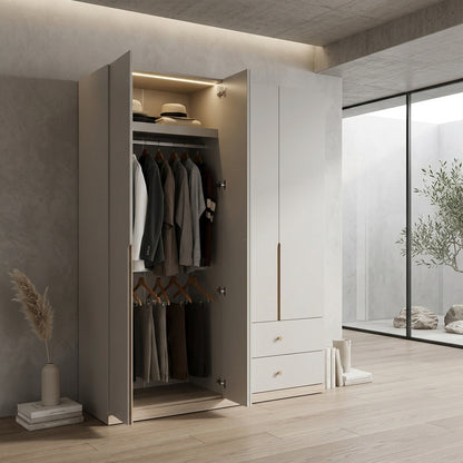 MELBOURNE 4 DR WARDROBE SS/LO15 PB WITH FOIL FINISHED