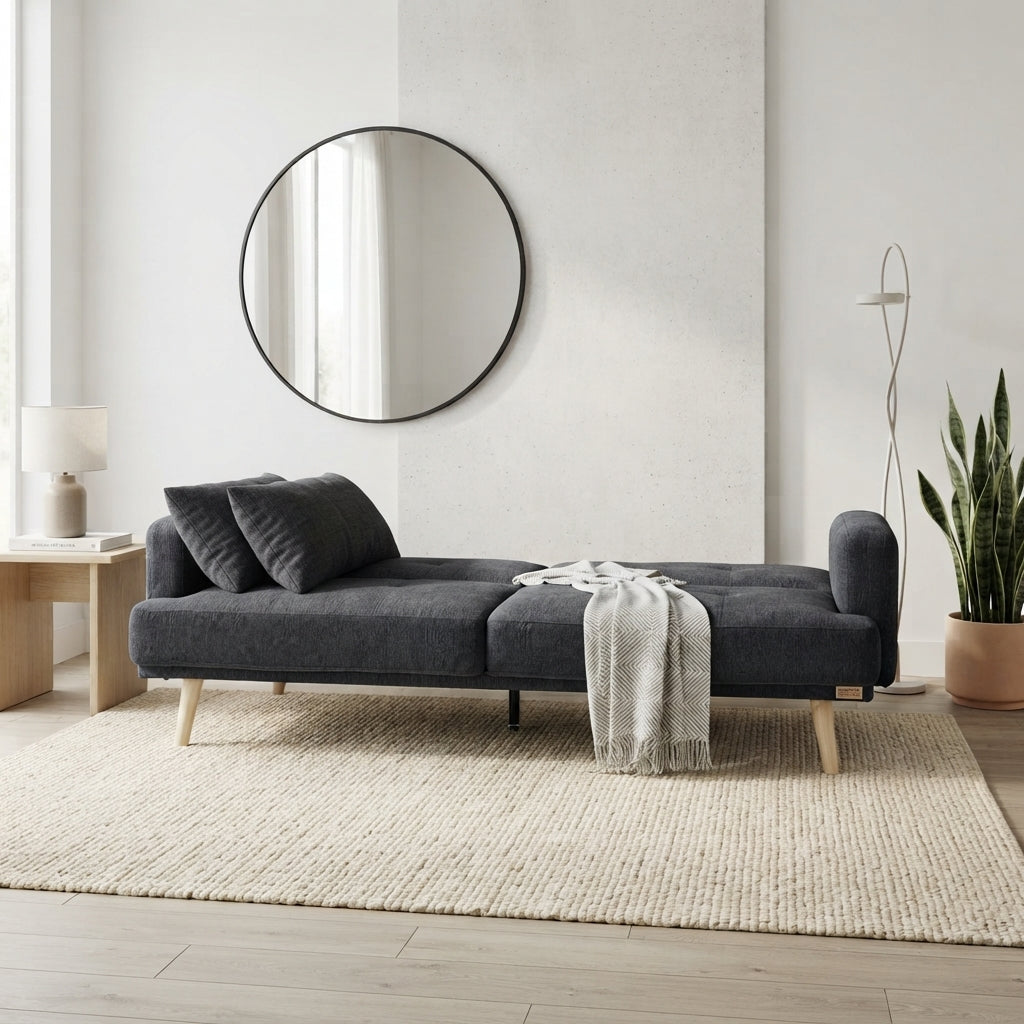 HANA FABRIC SOFA BED 3 S DGY