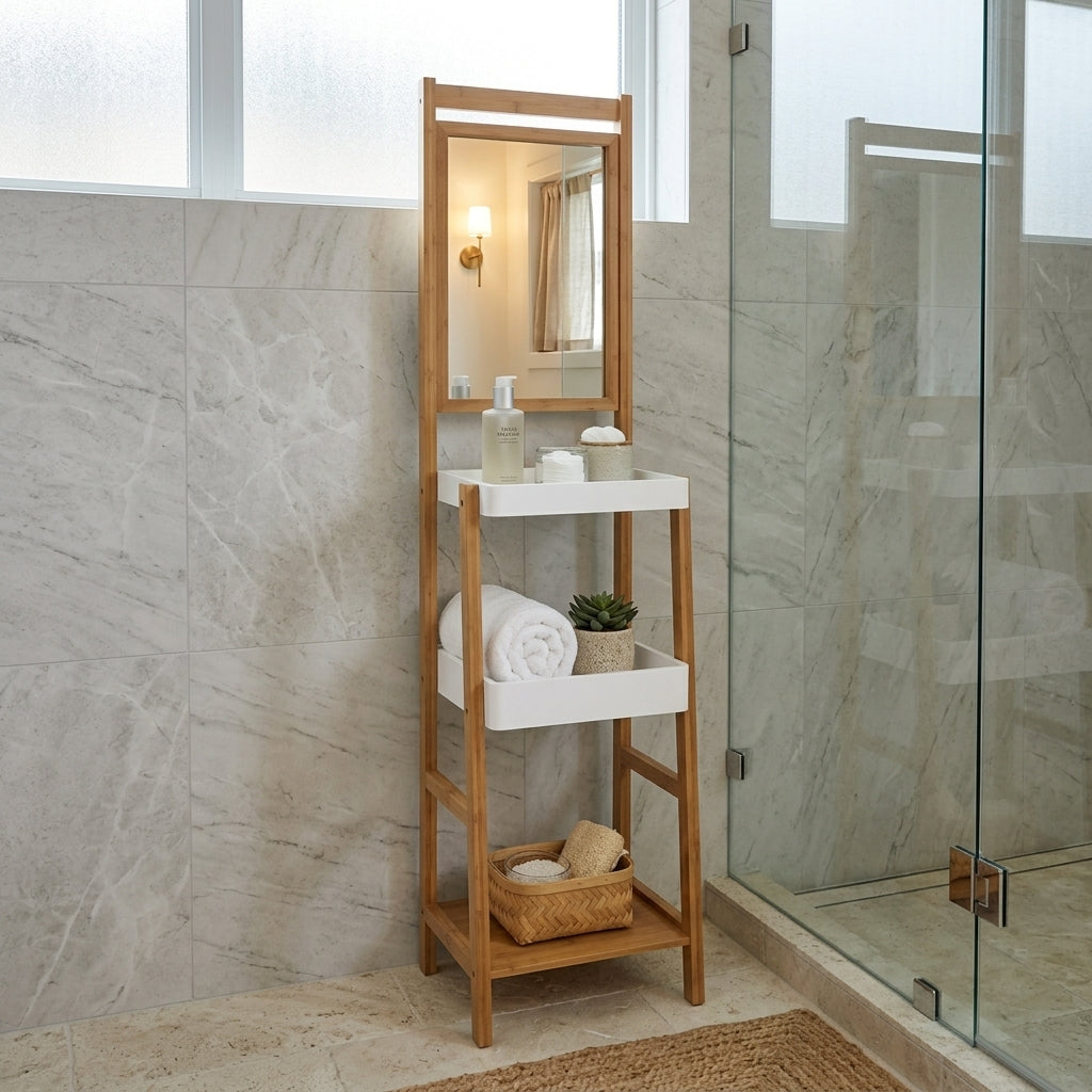 ELVITA 3 TIERS STORAGE RACK W/MIRROR NA