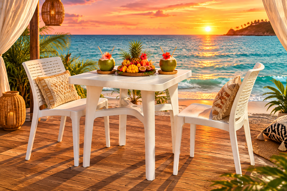 Beachfront Sunset Tropical Ad