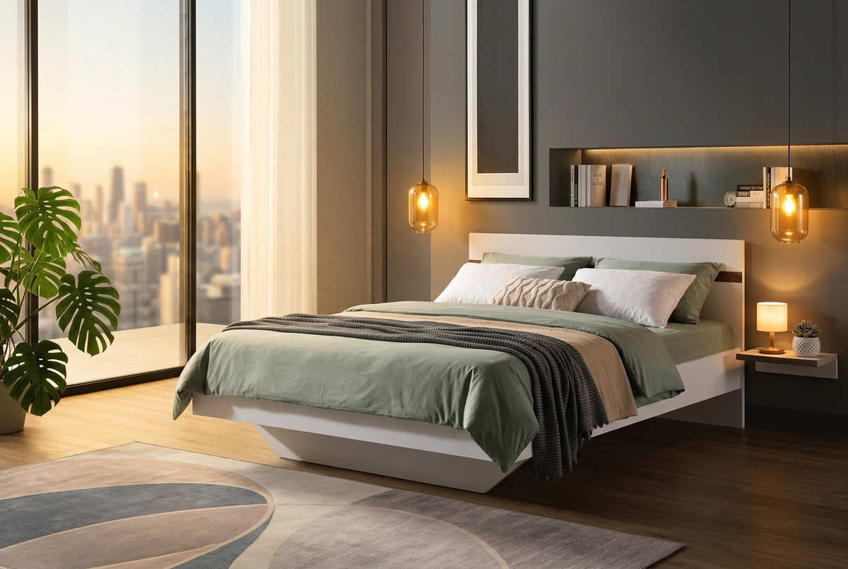 Bed Condo Golden Hour