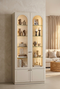 Cream Display Cabinet – Living Room with Books