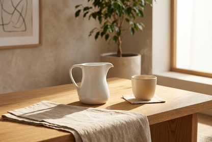 Creamer Jug on Coffee Table with Morning Light