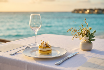Dessert Knife in Beachside Fine Dining Setting