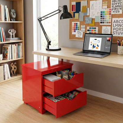DR4528 2-Drawer Compact Storage Unit – Bold Red