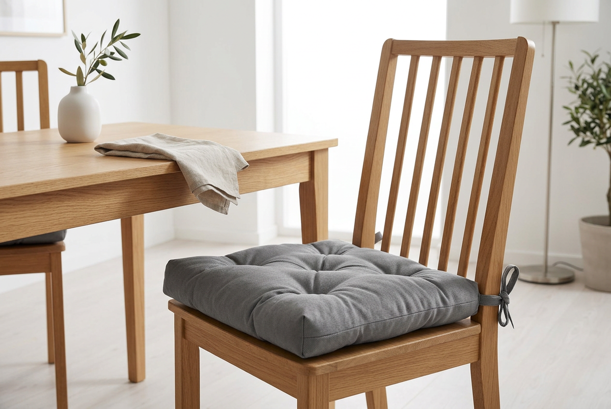 Malinda Grey Chair Cushion Dining Scene