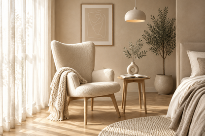 Nordic Wingback Chair – Bedroom Reading Nook