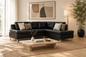 Ovira-L Black Corner Sofa – Japandi Living Room